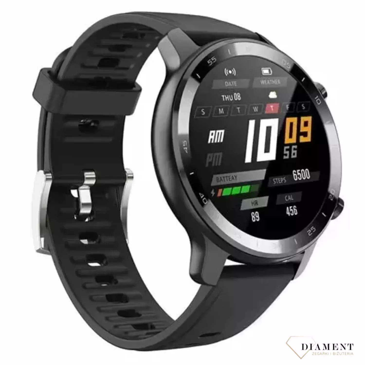 Smartwatch Garett na czarnym pasku Sport City RT czarny (1).webp